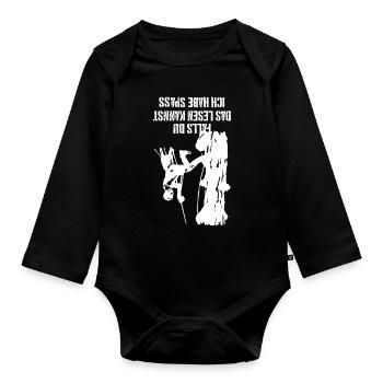 Baumklettern Arborist Baumpfleger Geschenk - Baby Bio-Langarm-Body - Schwarz - Vorne