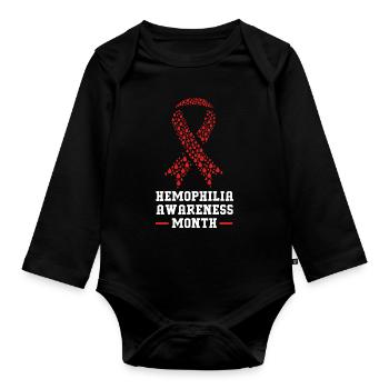 Hémophilie Hémophilie Hémophilie - Body Bébé bio manches longues - noir - Devant