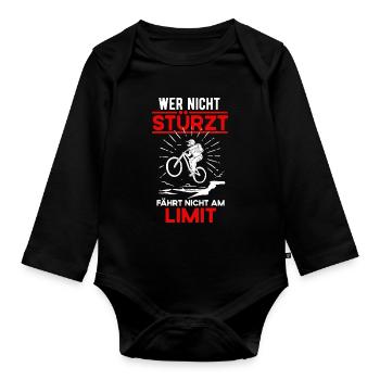 Mountainbike MTB Downhill - Baby Bio-Langarm-Body - Schwarz - Vorne