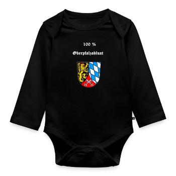 Oberplaz coat of arms t-shirts 100% - Organic Longsleeve Baby Bodysuit - black - Front