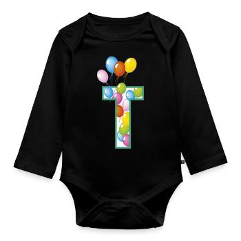 ballons T - Body Bébé bio manches longues - noir - Devant