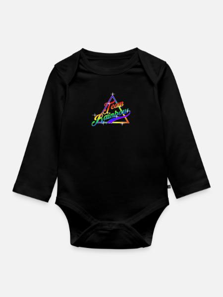 Team Rainbow Triangle Gay Pride LGBT - Baby Bio-Langarm-Body - Schwarz