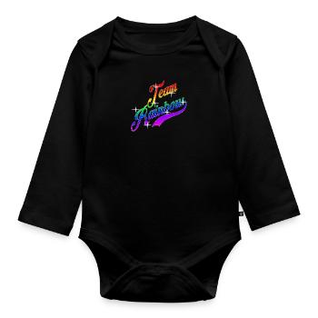 Team Rainbow Gay Pride LGBT Regenbogen - Organic Longsleeve Baby Bodysuit - black - Front