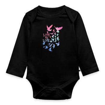 love is love,love,tauben,taube,graffiti - Baby Bio-Langarm-Body - Schwarz - Vorne