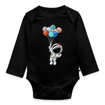 Astronaute - Body Bébé bio manches longues - noir - Devant