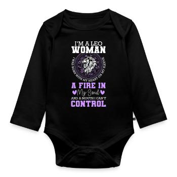 Horoscope Constellation Month of Birth - Organic Longsleeve Baby Bodysuit - black - Front