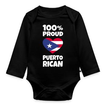 | du drapeau de Porto Rico Idées cadeaux portoricaines - Body Bébé bio manches longues - noir - Devant