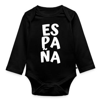 Spanien - Baby Bio-Langarm-Body - Schwarz - Vorne