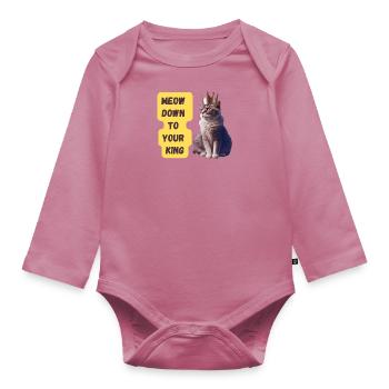 Miaou jusqu’à votre impression d’art King - Body Bébé bio manches longues - mauve - Devant