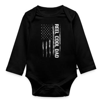 Reel Cool Dad - Drapeau américain - Body Bébé bio manches longues - noir - Devant