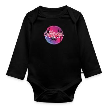 Californie Beach - Organic Longsleeve Baby Bodysuit - black - Front