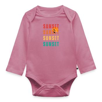 Coucher de soleil - Body Bébé bio manches longues - mauve - Devant