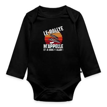 Le rallye m’appelle - Body Bébé bio manches longues - noir - Devant