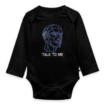 A.I TALK TO ME - Baby Bio-Langarm-Body - Schwarz - Vorne