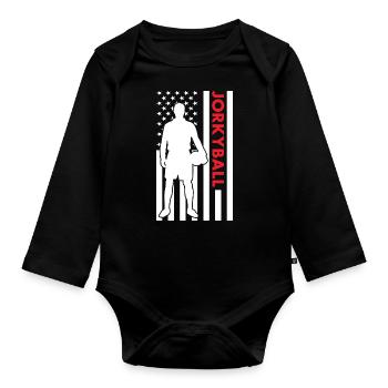 Sport Us Flag Jorkyball - Organic Longsleeve Baby Bodysuit - black - Front