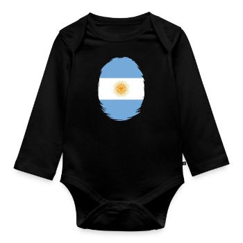 Argentina Flag South America Argentine Flag - Organic Longsleeve Baby Bodysuit - black - Front