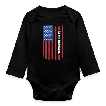 Drapeau de Saint-Bernard Us - Body Bébé bio manches longues - noir - Devant