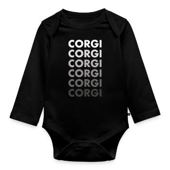 Chien Corgi - Body Bébé bio manches longues - noir - Devant