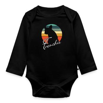 Frenchie Französische Bulldogge Silhouette - Baby Bio-Langarm-Body - Schwarz - Vorne