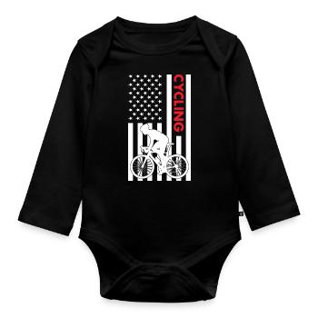 Sport Us Drapeau Cyclisme - Body Bébé bio manches longues - noir - Devant