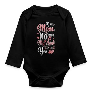 Family, Party, Security, Children - Organic Longsleeve Baby Bodysuit - black - Front