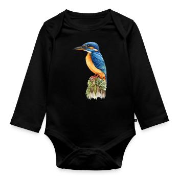 Eisvogel - Baby Bio-Langarm-Body - Schwarz - Vorne