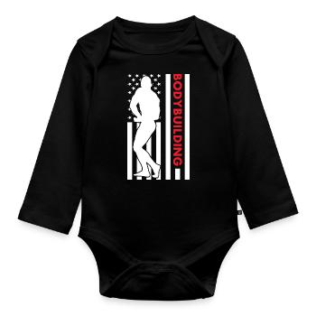 Sport Us Drapeau Musculation - Body Bébé bio manches longues - noir - Devant