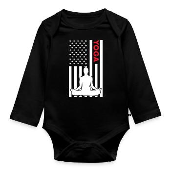 Yogi Us Flag Yoga - Body Bébé bio manches longues - noir - Devant