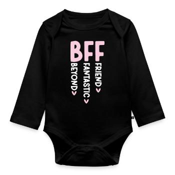 Best Friends Forever Bff Beast Friendship - Organic Longsleeve Baby Bodysuit - black - Front