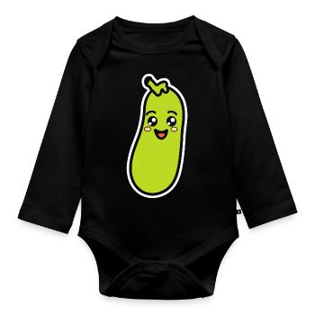 Zucchini - Baby Bio-Langarm-Body - Schwarz - Vorne