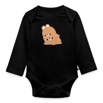 Bunny Couple - Organic Longsleeve Baby Bodysuit - black - Front