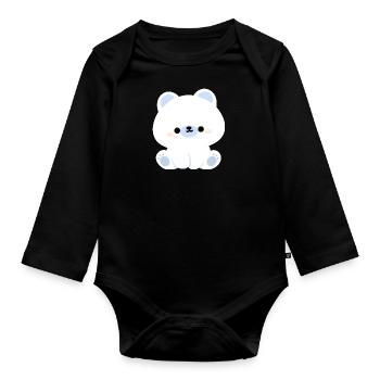 Cute Polar Bear - Organic Longsleeve Baby Bodysuit - black - Front