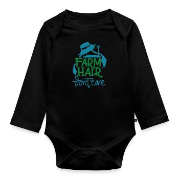 Fermier Fermier Vie Rurale Fermier Cadeau Dicton - Body Bébé bio manches longues - noir - Devant