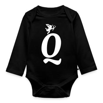 Q - Organic Longsleeve Baby Bodysuit - black - Front