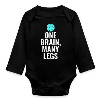 Ein Gehirn Viele Beine Synchronschwimmen Schwimmer - Baby Bio-Langarm-Body - Schwarz - Vorne