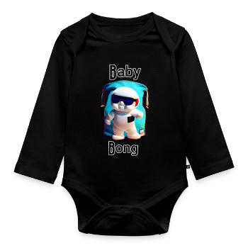Baby Chill Maskottchen - Baby Bio-Langarm-Body - Schwarz - Vorne