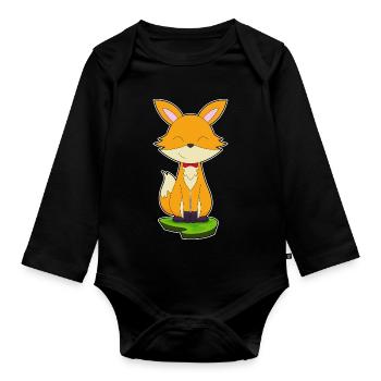 Nœud papillon Fox - Body Bébé bio manches longues - noir - Devant