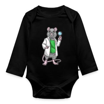 Rat Science Teacher School - Organic Longsleeve Baby Bodysuit - black - Front