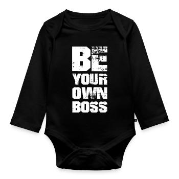 BE YOUR OWN - Baby Bio-Langarm-Body - Schwarz - Vorne