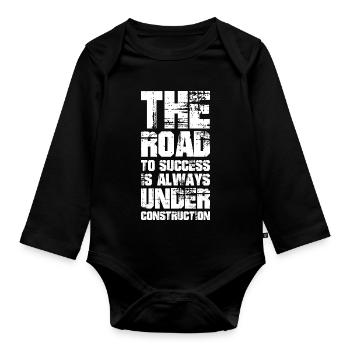 the road to success is always under construction - Baby Bio-Langarm-Body - Schwarz - Vorne