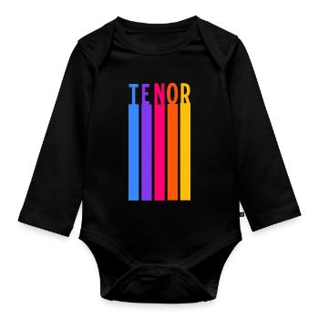 Choir Tenor Voice Retro Stripes - Organic Longsleeve Baby Bodysuit - black - Front