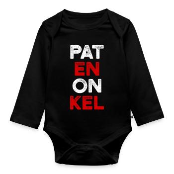 Parrain - Christengeschenk - Body Bébé bio manches longues - noir - Devant