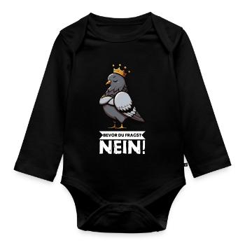 Bevor Du Fragst Taube Tauben Taubenliebhaber Vogel - Baby Bio-Langarm-Body - Schwarz - Vorne