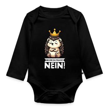 Bevor Du Fragst Igel Igelliebhaber Igelfan Stachel - Baby Bio-Langarm-Body - Schwarz - Vorne