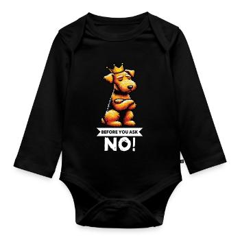 Avant de demander aux Airedale Terrier Airedales - Body Bébé bio manches longues - noir - Devant