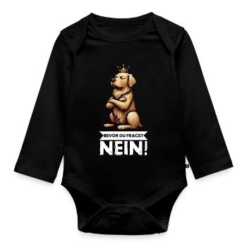 Avant de demander à Goldie Goldies Golden Retriever - Body Bébé bio manches longues - noir - Devant