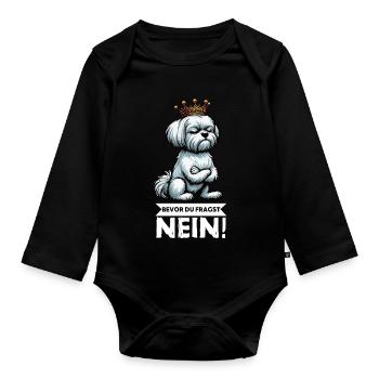 Avant que vous ne demandiez : No Malteser Malteserbesitzer - Body Bébé bio manches longues - noir - Devant