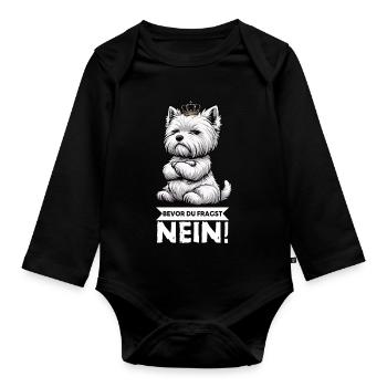 Avant que vous ne demandiez, pas de Westie Westland Terrier - Body Bébé bio manches longues - noir - Devant