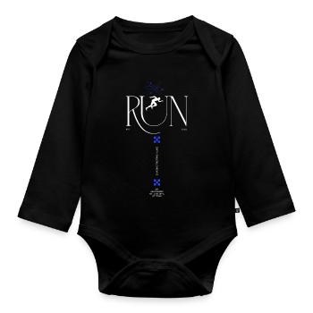 RUN Neon Runner Glyphen - Baby Bio-Langarm-Body - Schwarz - Vorne