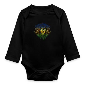 Ogoni - Baby Bio-Langarm-Body - Schwarz - Vorne